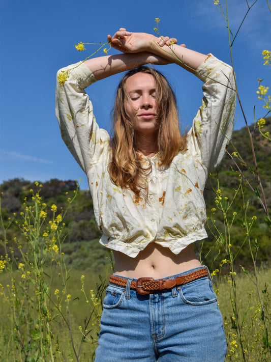 Bundle Dyed Antique Jacquard Long Sleeve Button Up