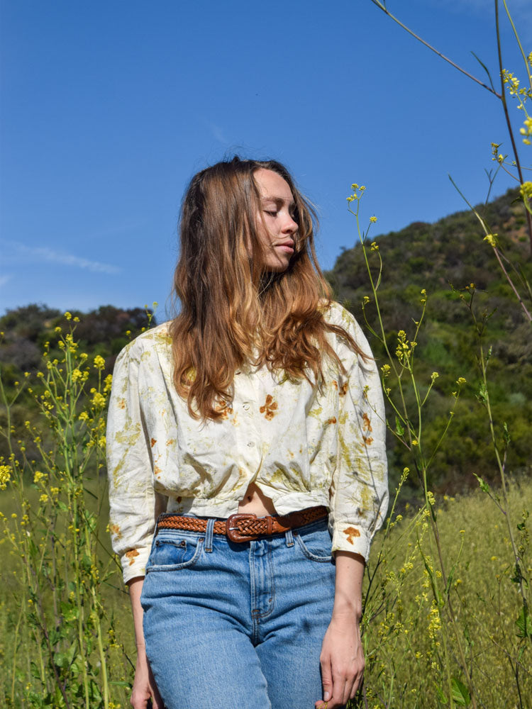 Bundle Dyed Antique Jacquard Long Sleeve Button Up