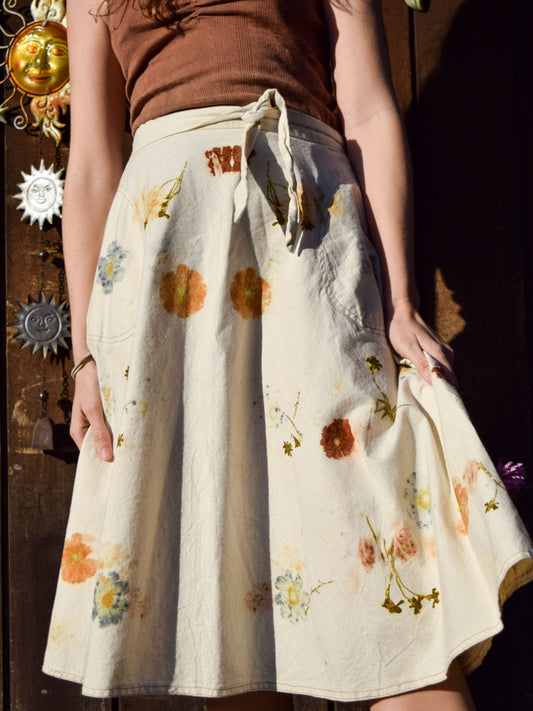Flower Bundled Wrap Skirt
