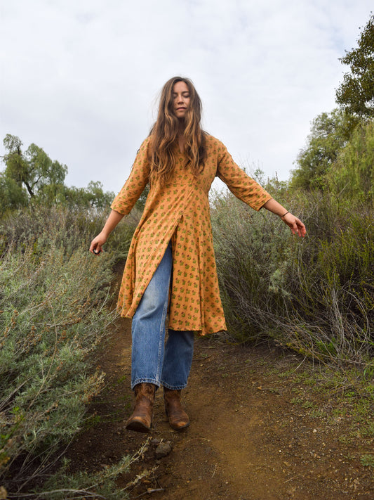 Cutch Indian Blocked Printed Midi Dress