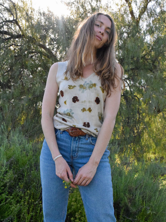 Bundle Dyed Silk Wide Strap Tank