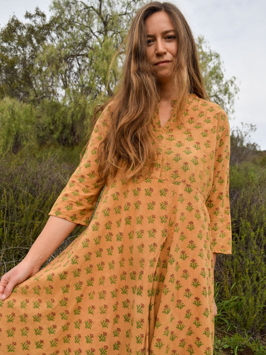 Cutch Indian Blocked Printed Midi Dress