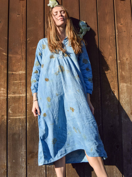 Indigo & Flower Bundled Longsleeve Maxi Dress