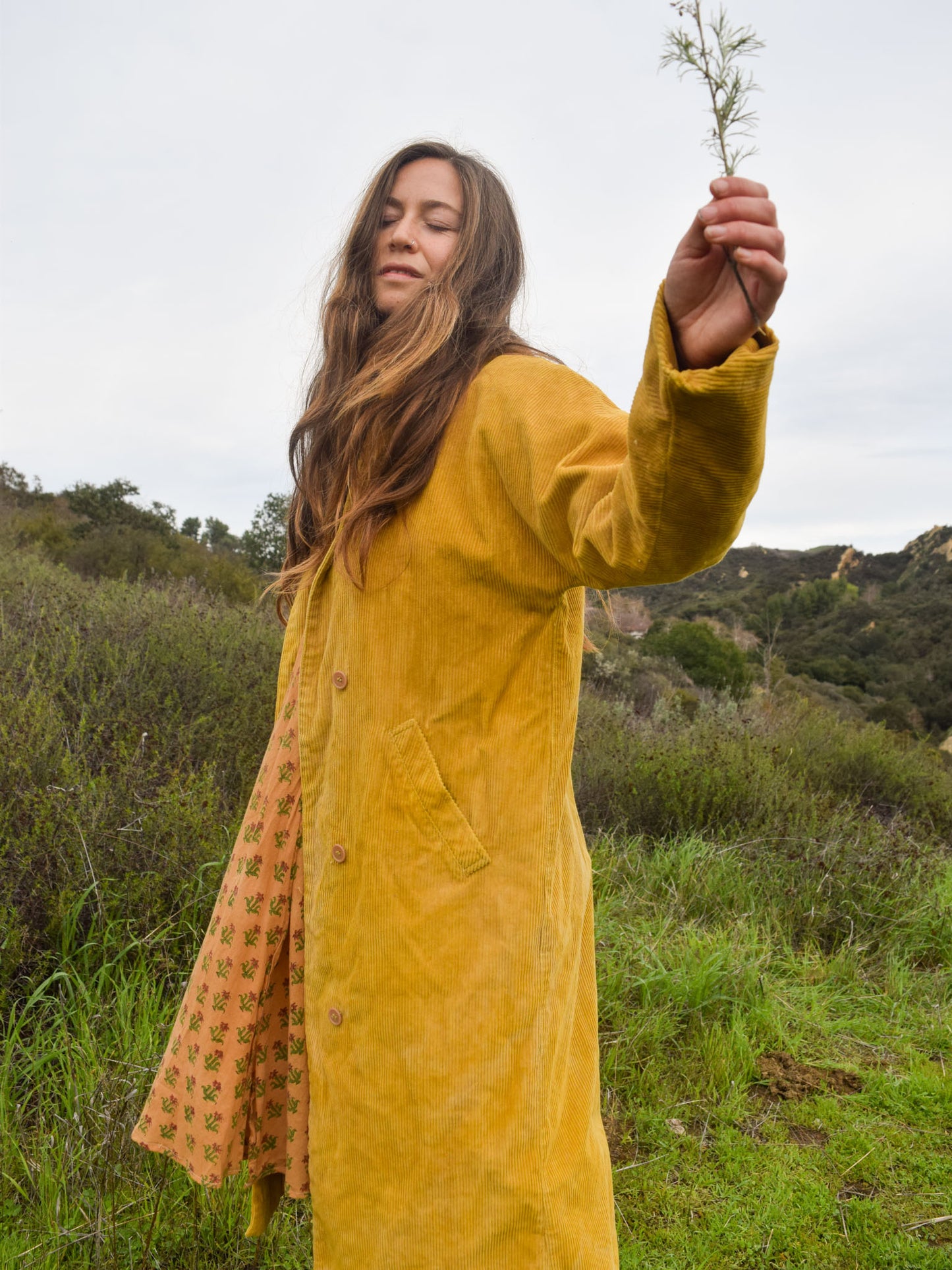 Marigold & Chesnut Corduroy Duster