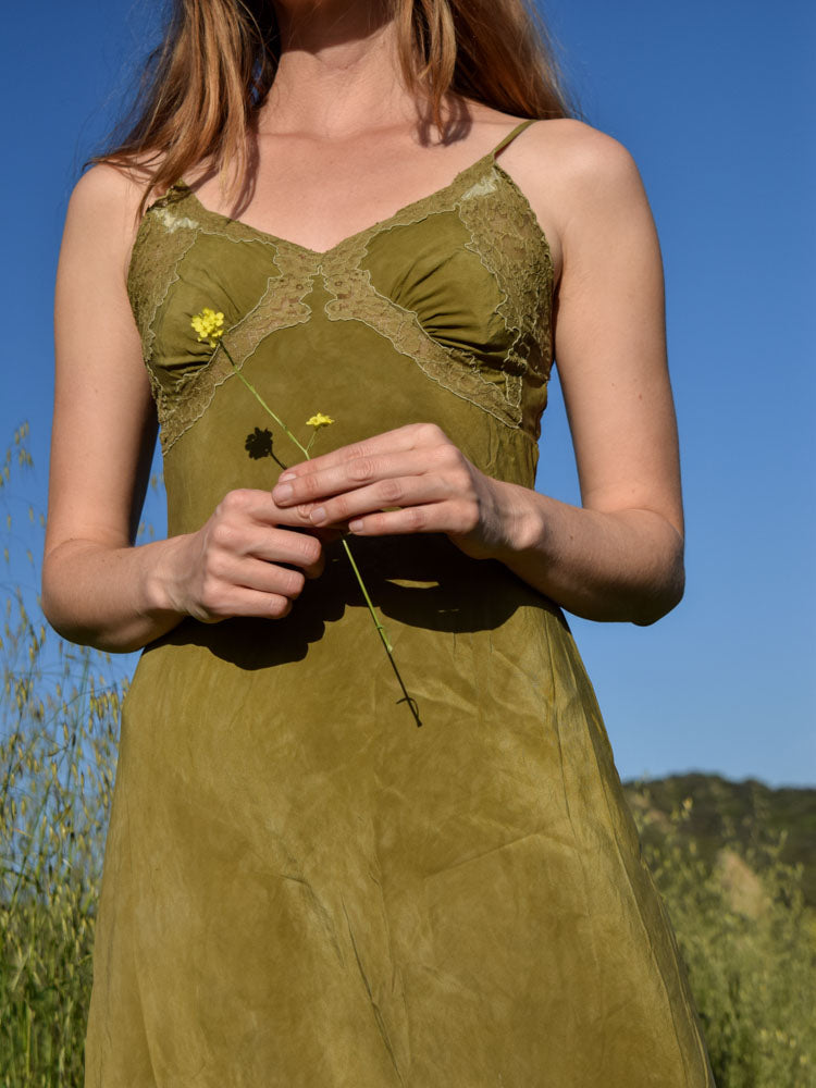 Marigold & Iron Silk Lace Slip Dress