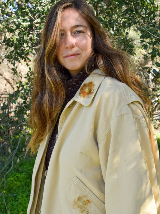 Flower Bundled Canvas Jacket