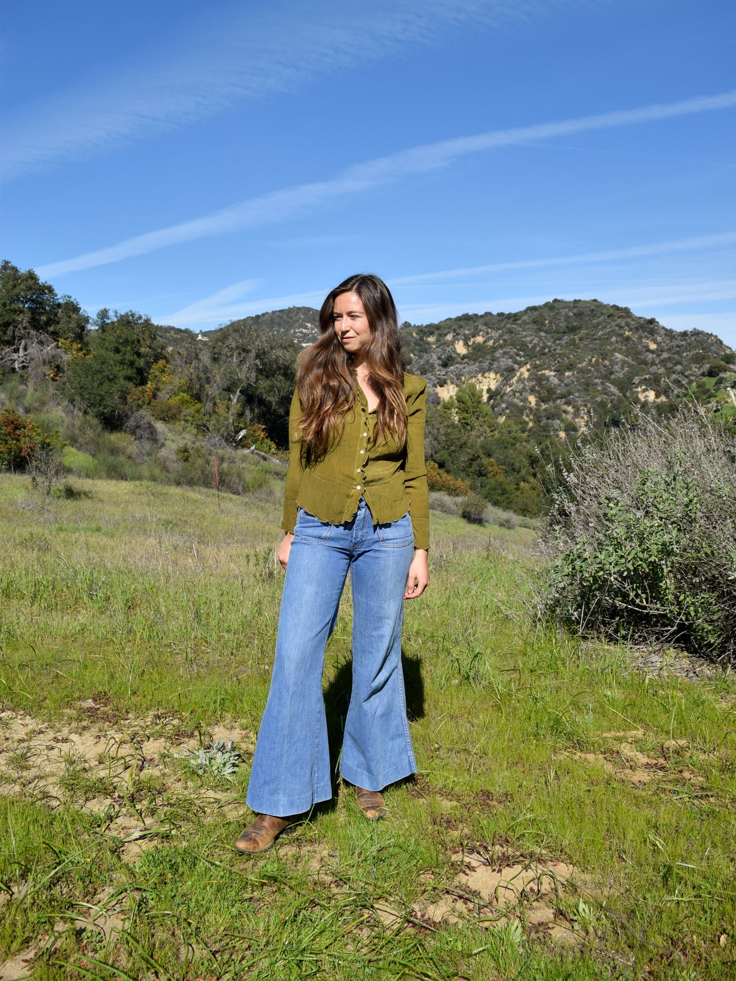 Marigold & Iron Silk Crinkled Blouse
