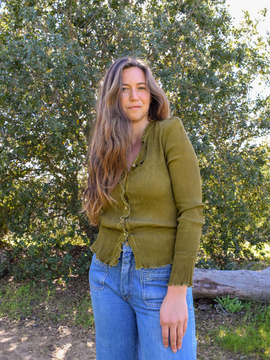 Marigold & Iron Silk Crinkled Blouse