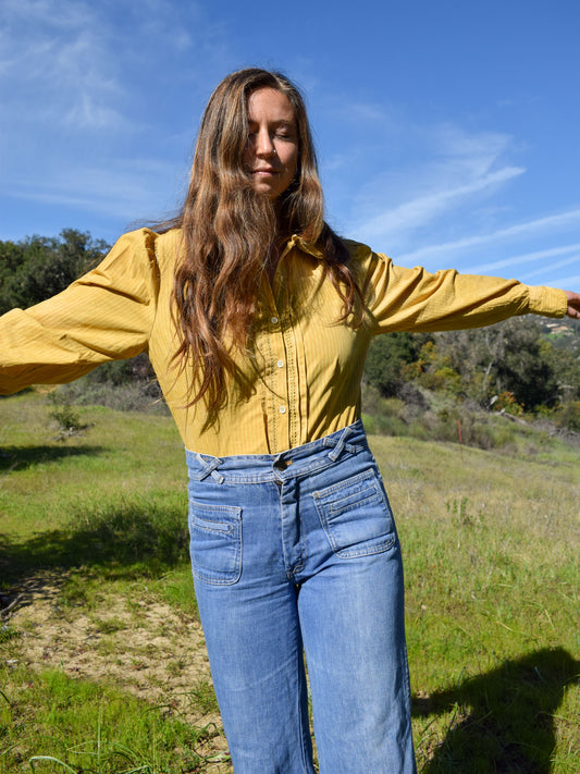 Marigold Striped Button Up Blouse