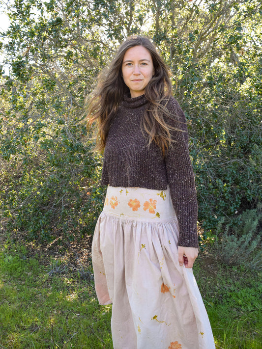 Plum Flower Pressed Skirt