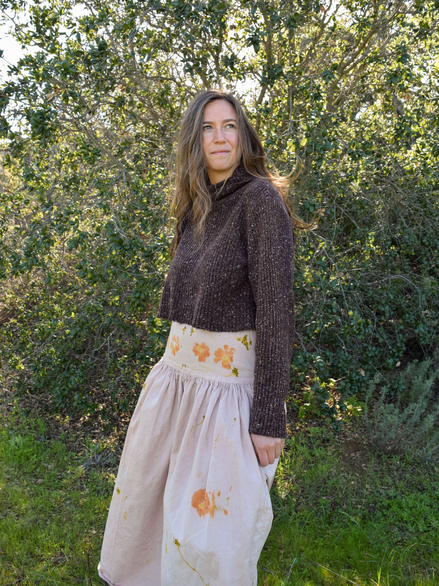 Plum Flower Pressed Skirt