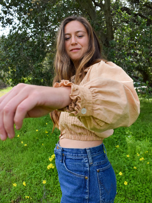 Pale Cutch Pleated Longsleeve Crop