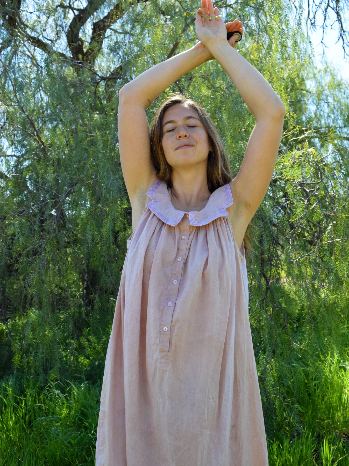 Lac Square Poet's Collar Dress