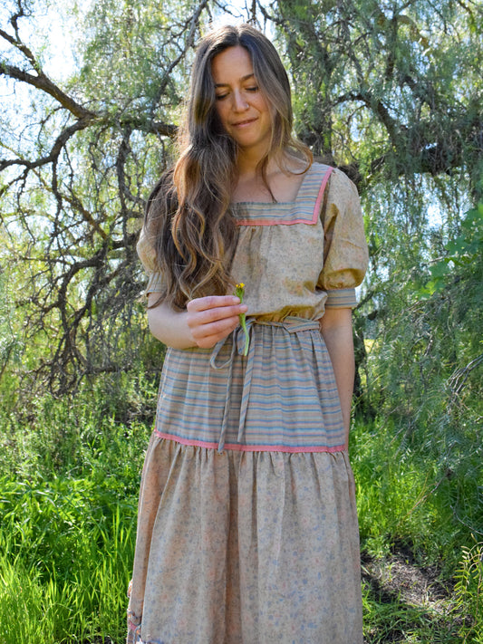 Cutch Ditsy Floral & Striped Maxi Dress