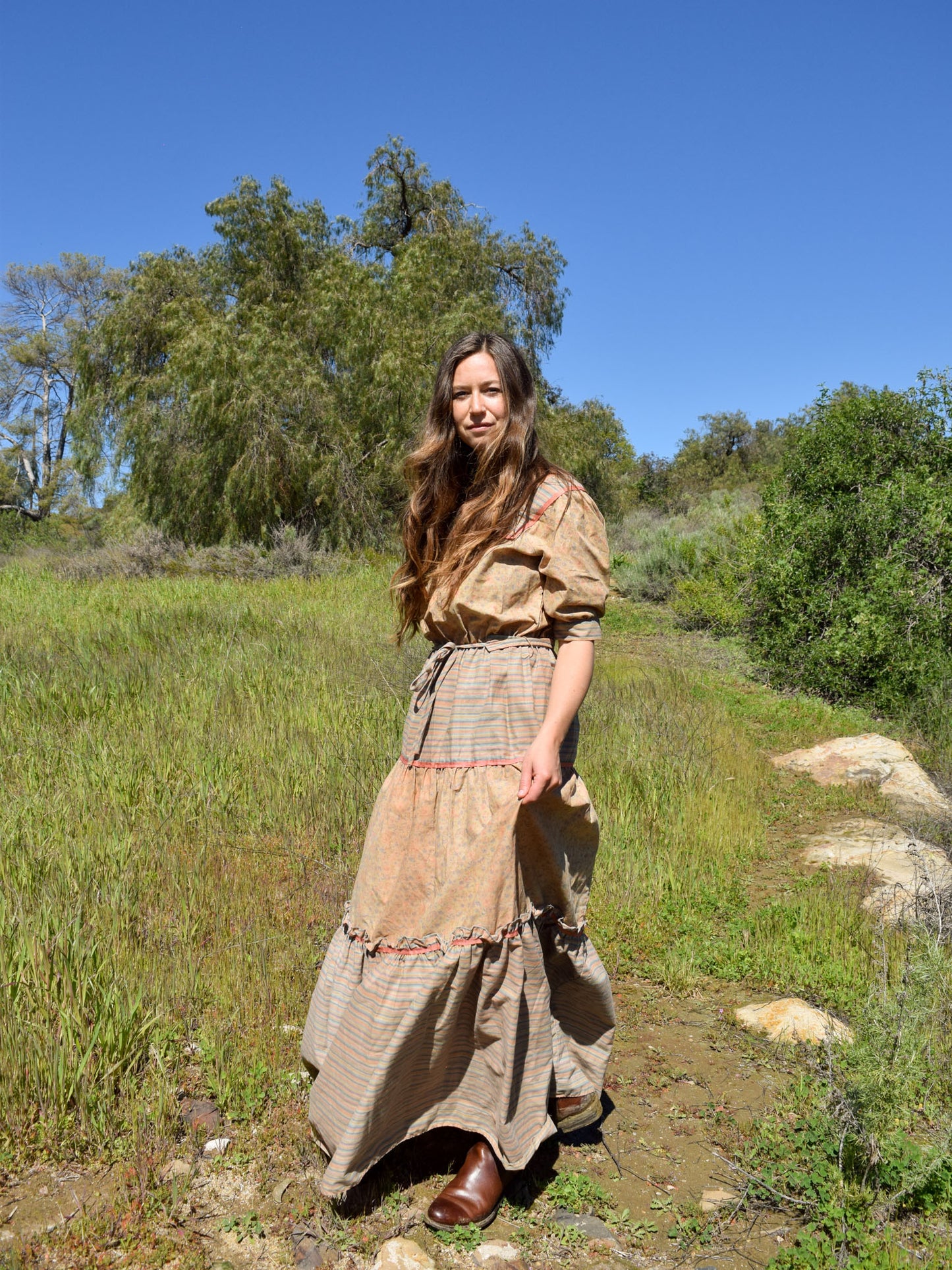 Cutch Ditsy Floral & Striped Maxi Dress