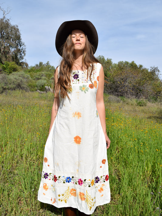 Flower Bundled & Embroidered Rainbow Dress