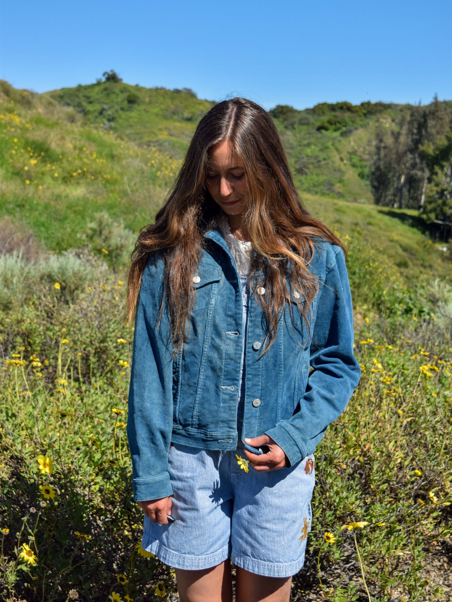 Indigo Corduroy Boxy Jacket