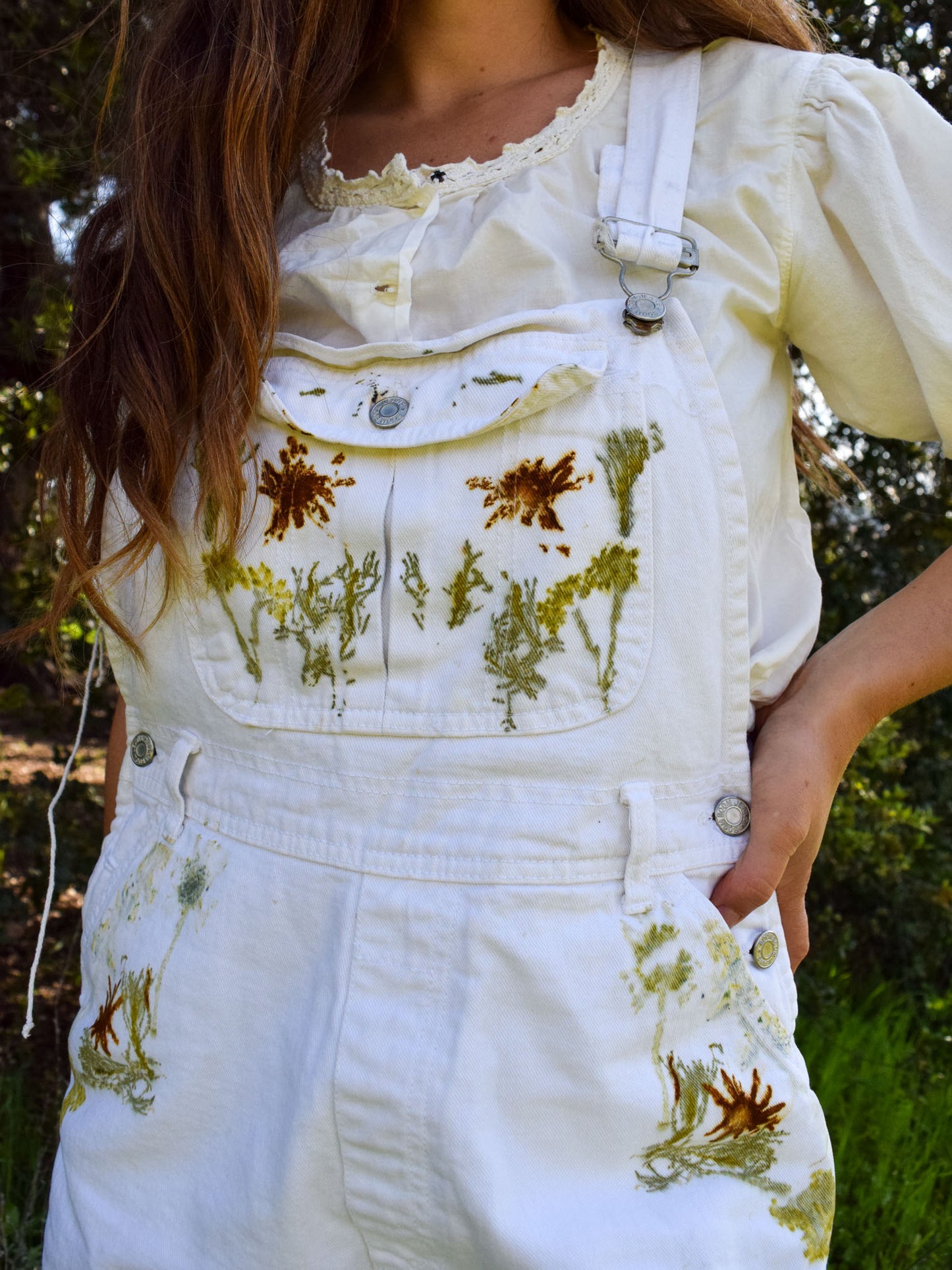 Native Bundle Dyed Overalls with Button Pocket