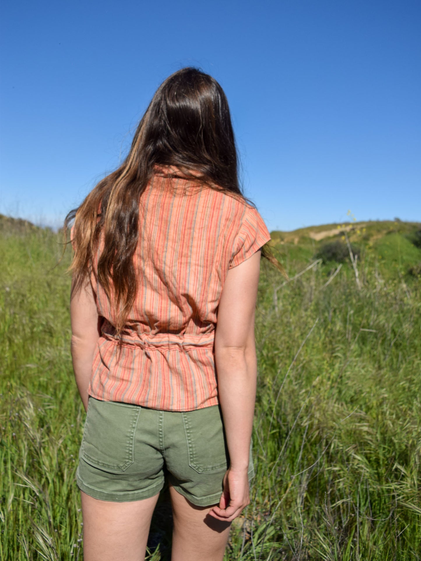 Madder Striped Tie Waist Blouse