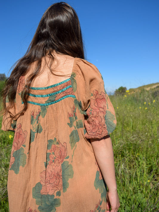 Cutch Floral Gauze Puff Sleeve Dress