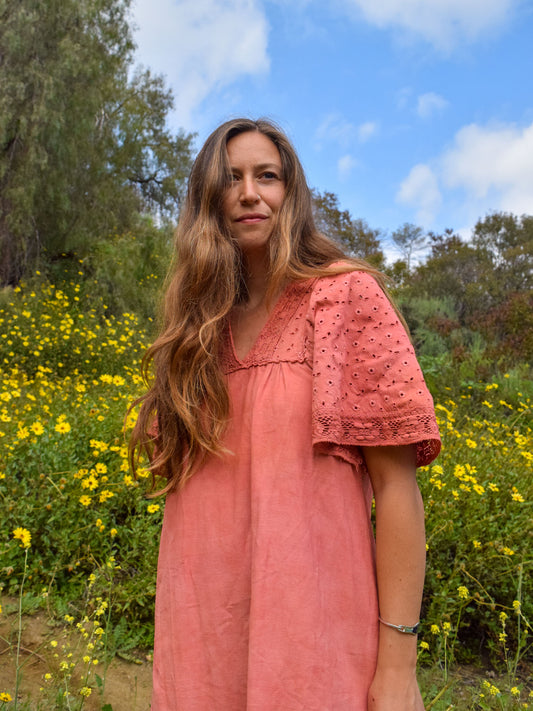 Madder Eyelet Butterfly Sleeve Dress