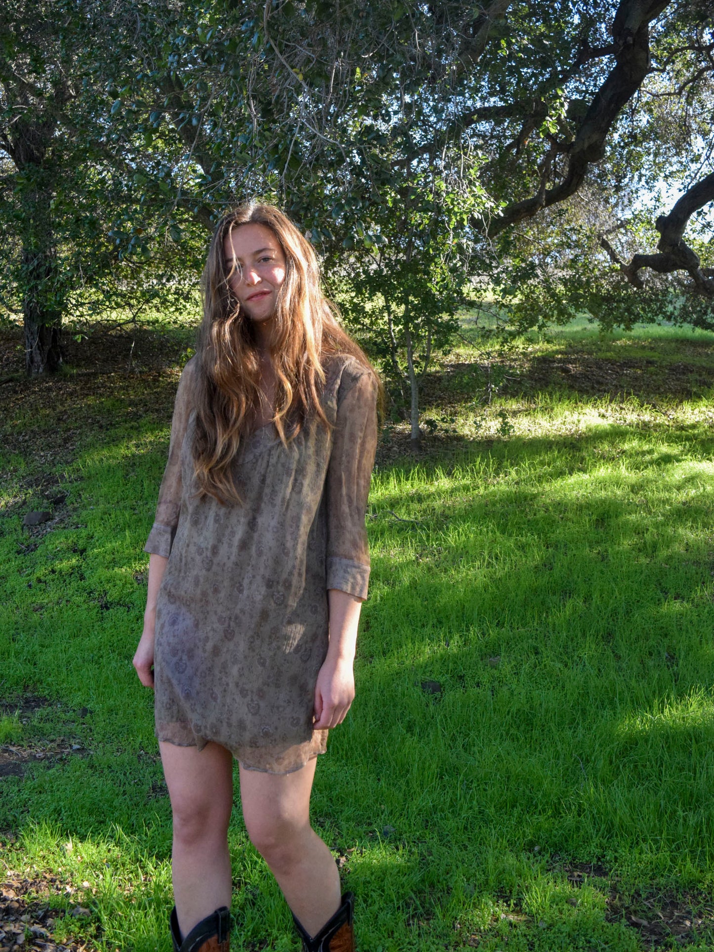 Sequoia Silk Paisly & Floral Mini Dress