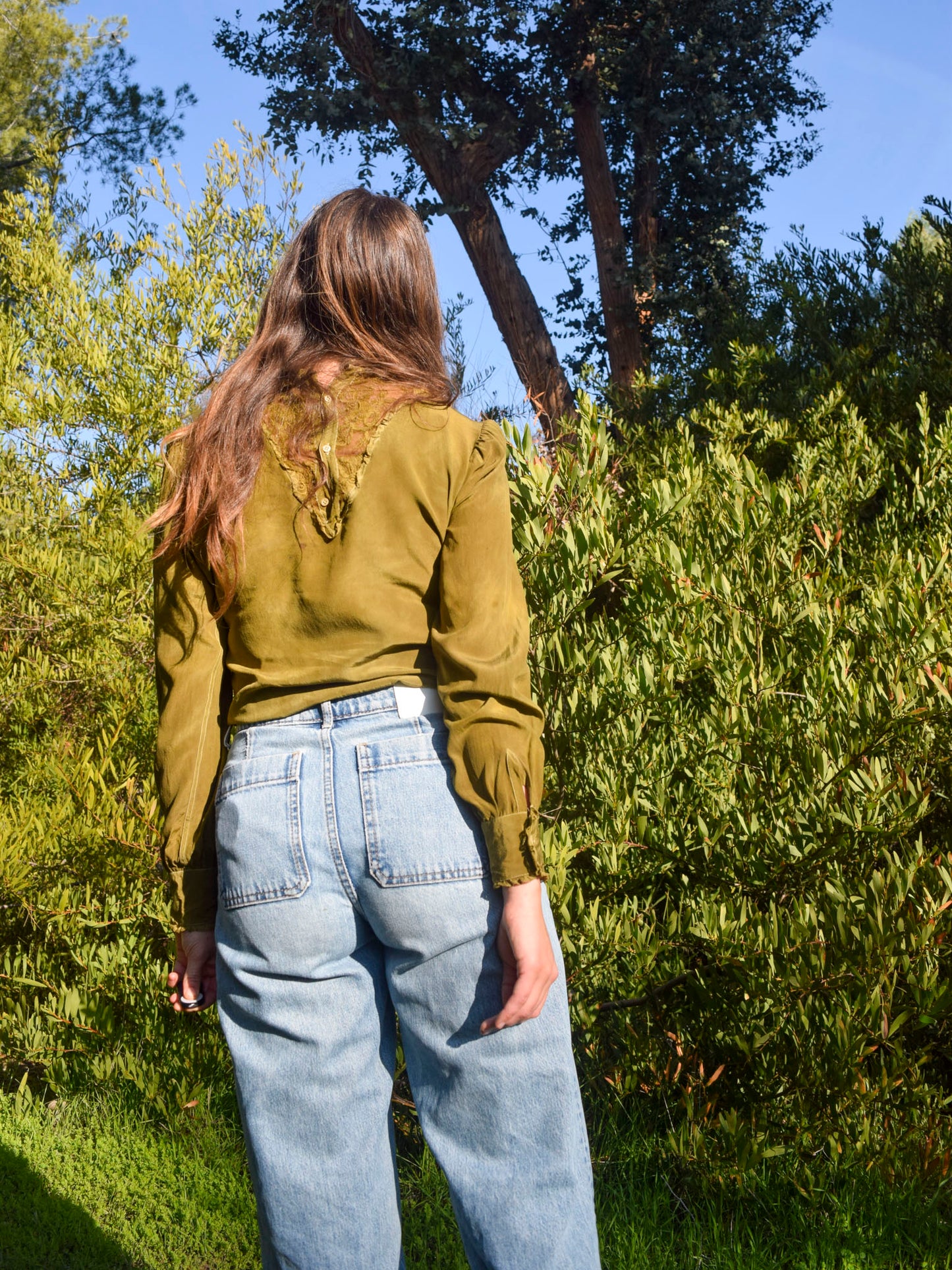 Marigold & Iron Silk High Neck Blouse