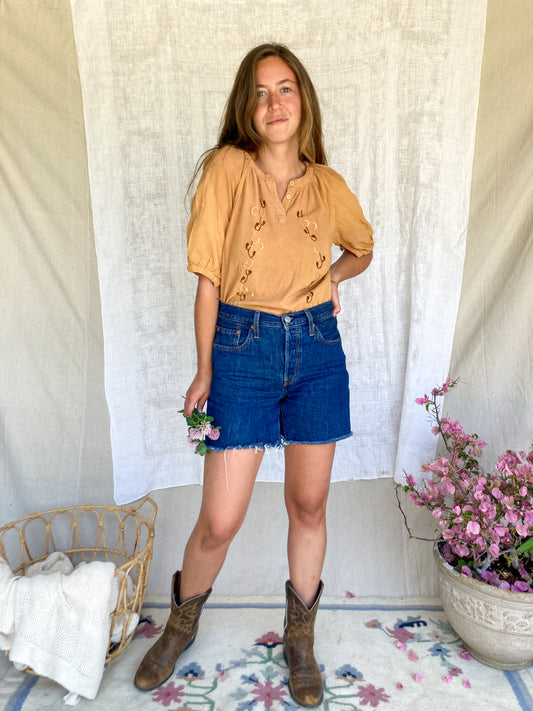 Cutch & Marigold Embroidered Gauze Top