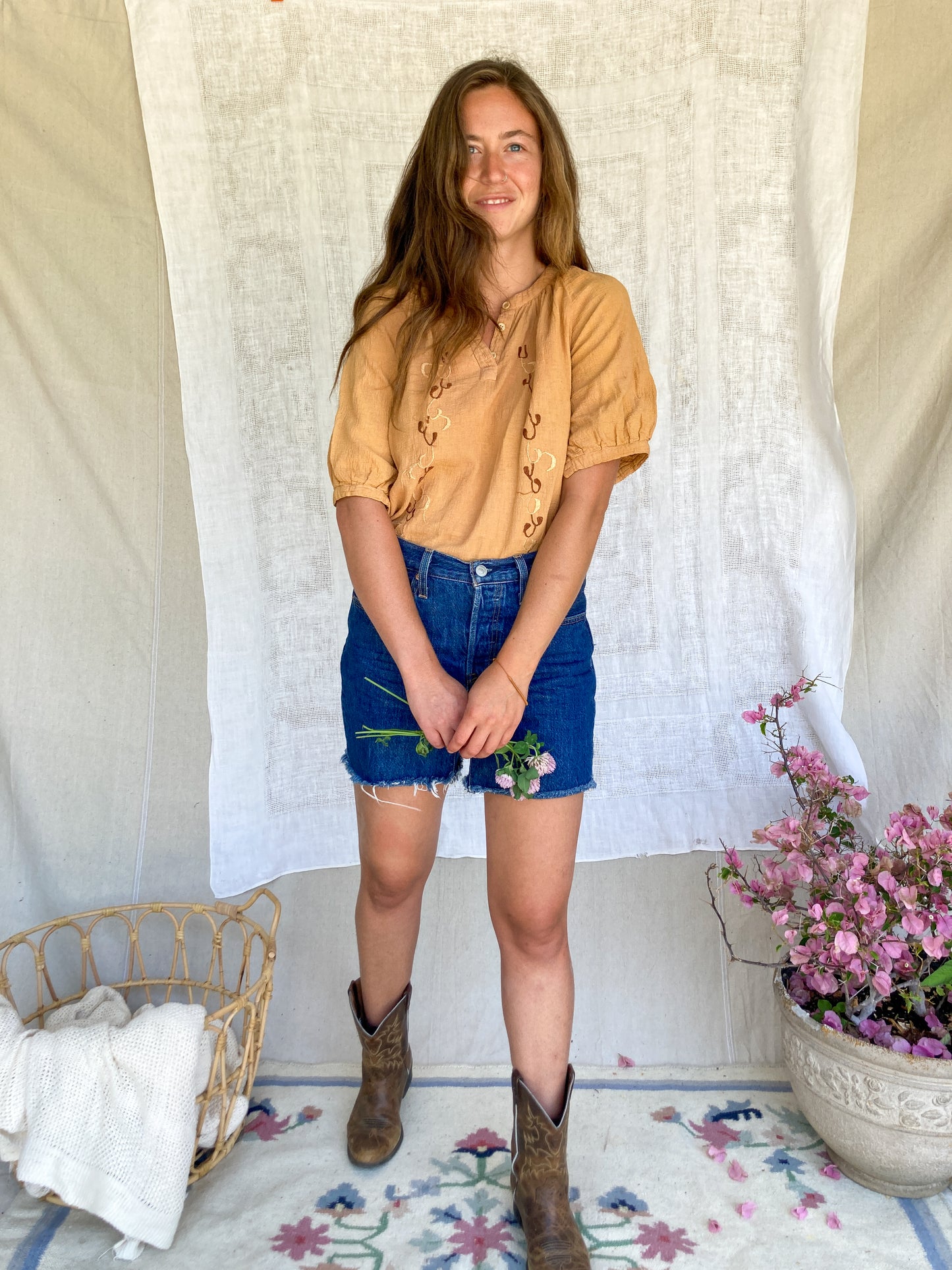 Cutch & Marigold Embroidered Gauze Top