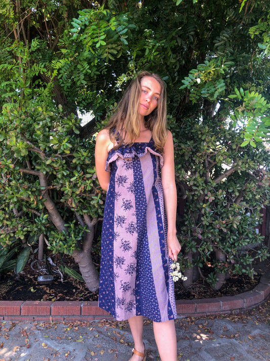 Plum Patchwork Tank Dress