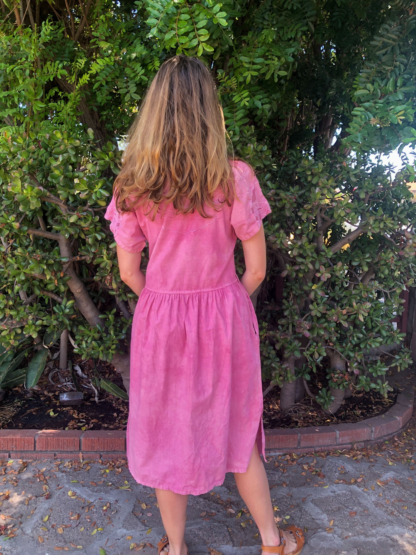 Lac Mesh Floral Embroidered Dress