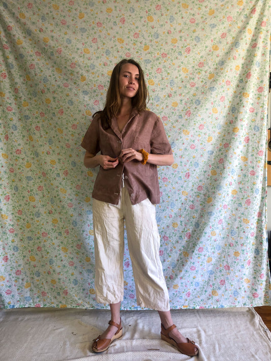 Cutch & Logwood Linen Collared Buttondown