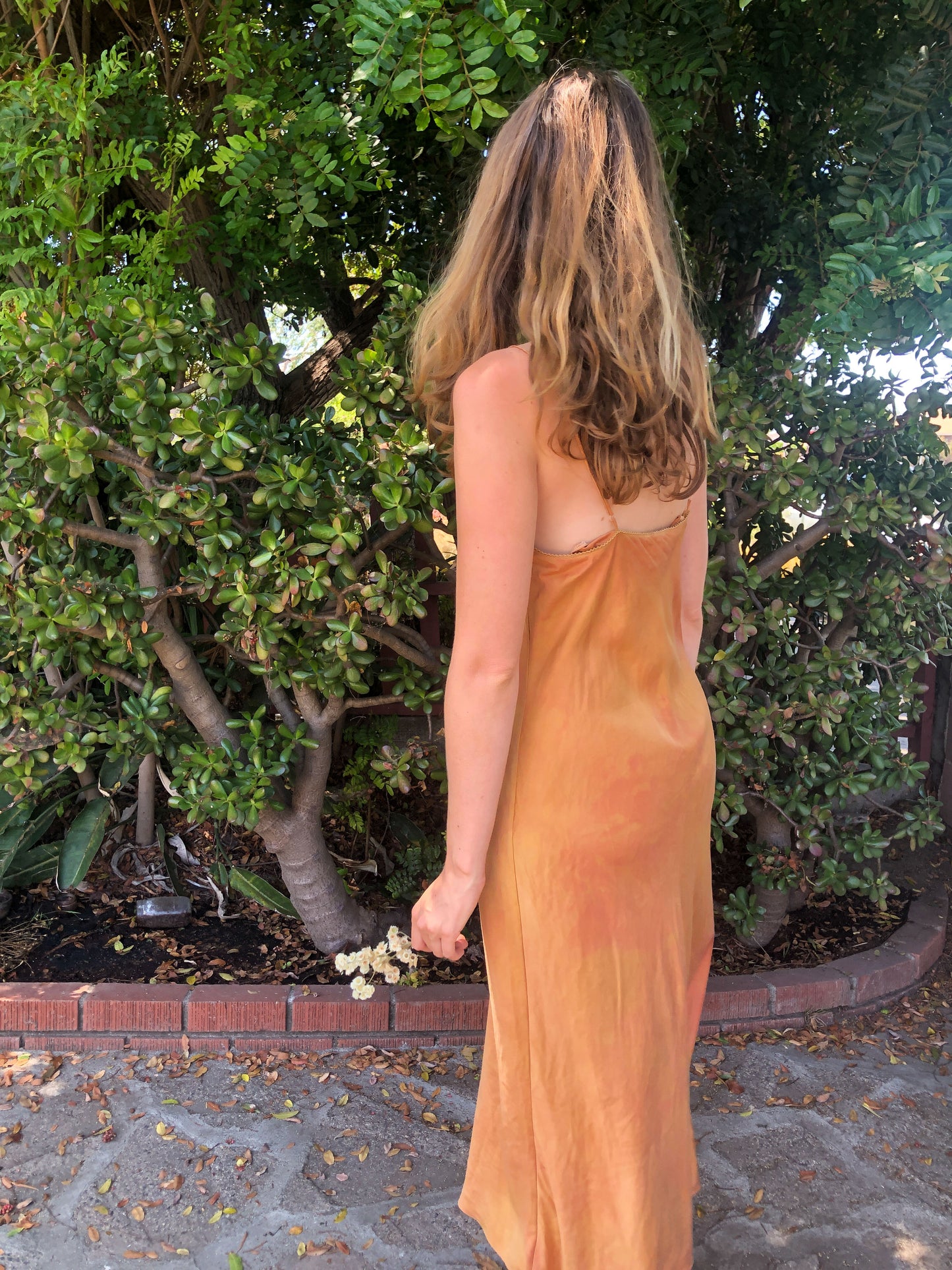 Chestnut Silk Slip Dress