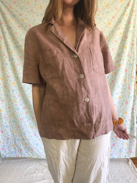 Cutch & Logwood Linen Collared Buttondown