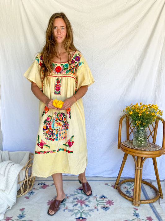Marigold Traditional Summer Huipil Dress
