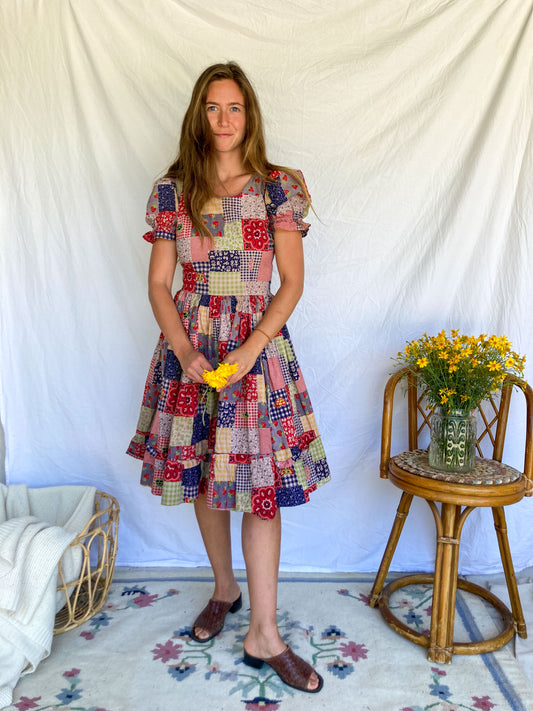 Plum Patchwork Mini Dress