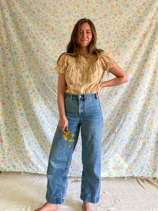 Chestnut Floral Lace Blouse