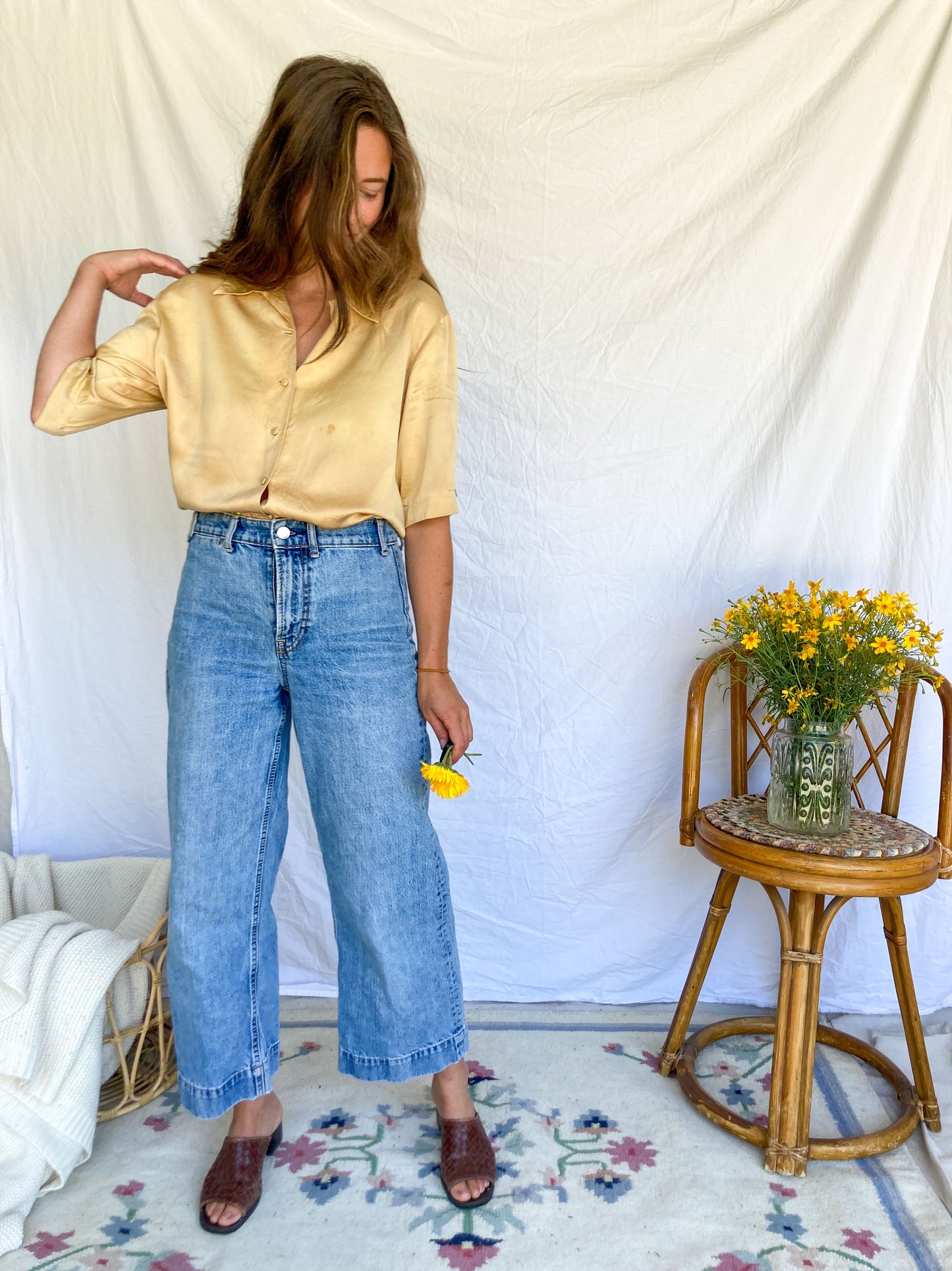 Cutch & Marigold Floral Silk Blouse