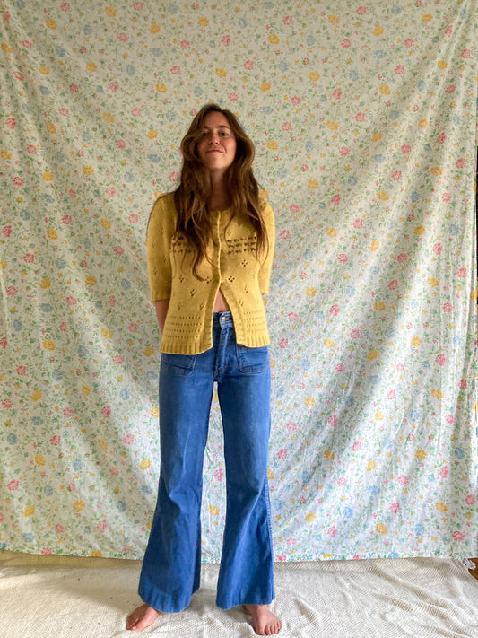 Marigold & Chestnut Pointelle Wool Sweater