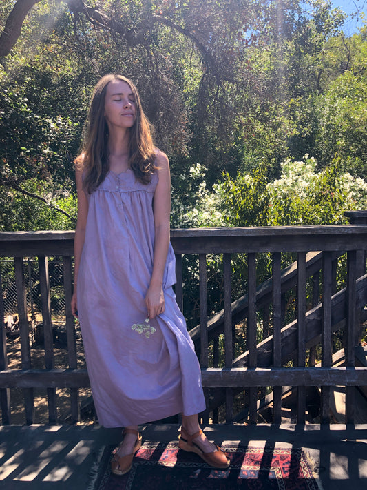 Plum Night Flower Tank Dress