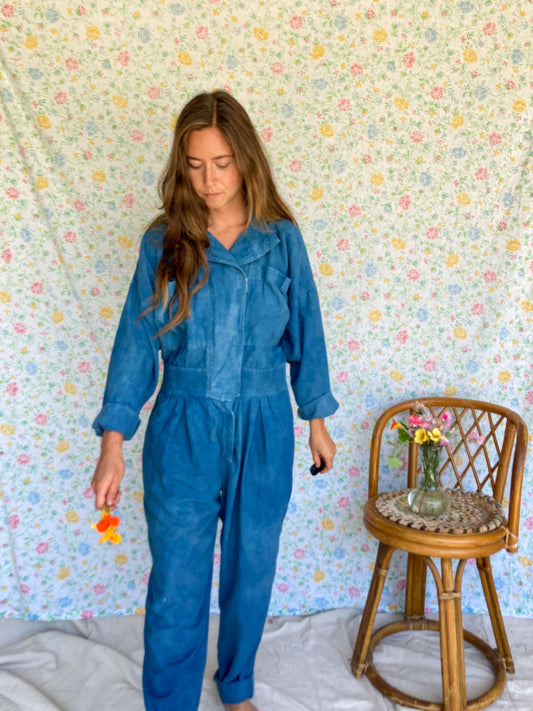 Indigo Velcro Coveralls