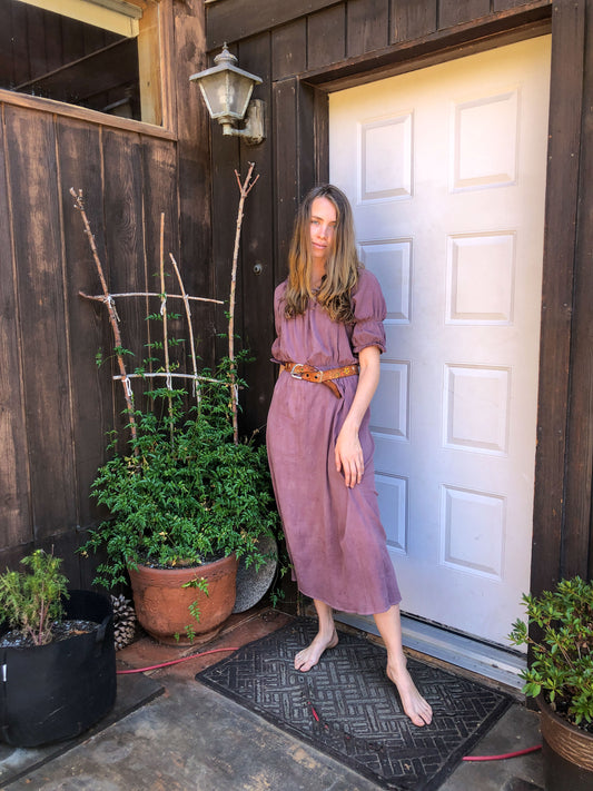 Plum Gauze Ruffled Dress