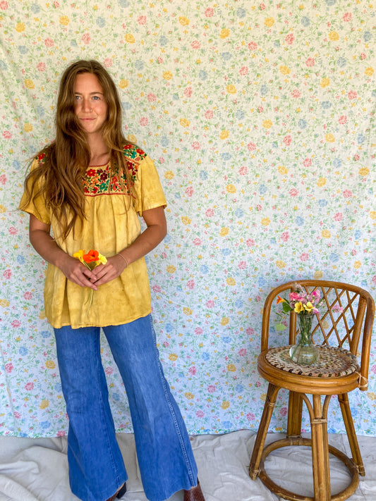 Marigold Daffodil Traditonal Huipil Top