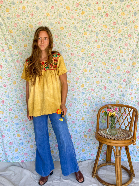 Marigold Daffodil Traditonal Huipil Top