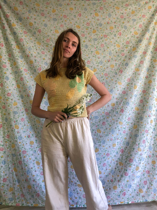 Marigold Crocheted Floral Tee