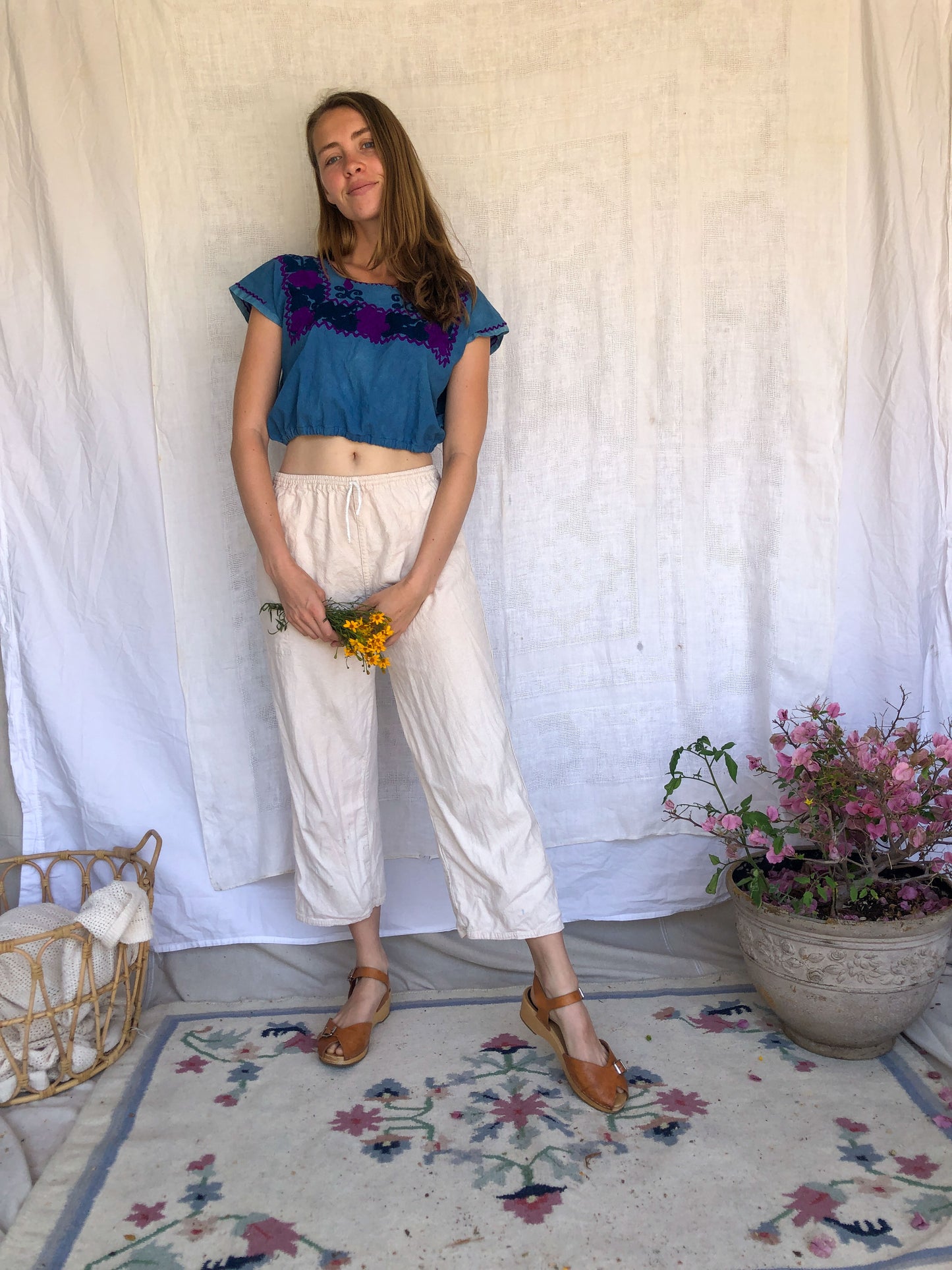 Indigo Cropped Huipil