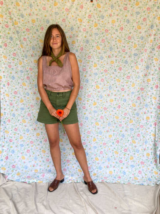 Cutch & Logwood Eyelette Trim Crop