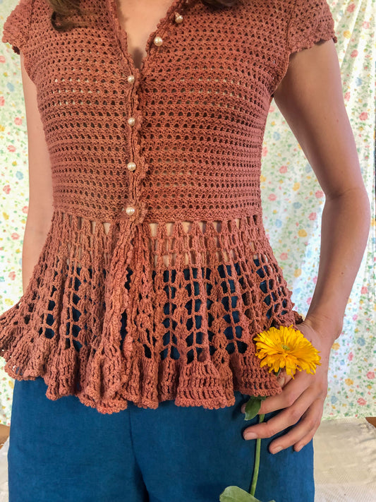 Walnut & Madder Pearl Button Knit Vest