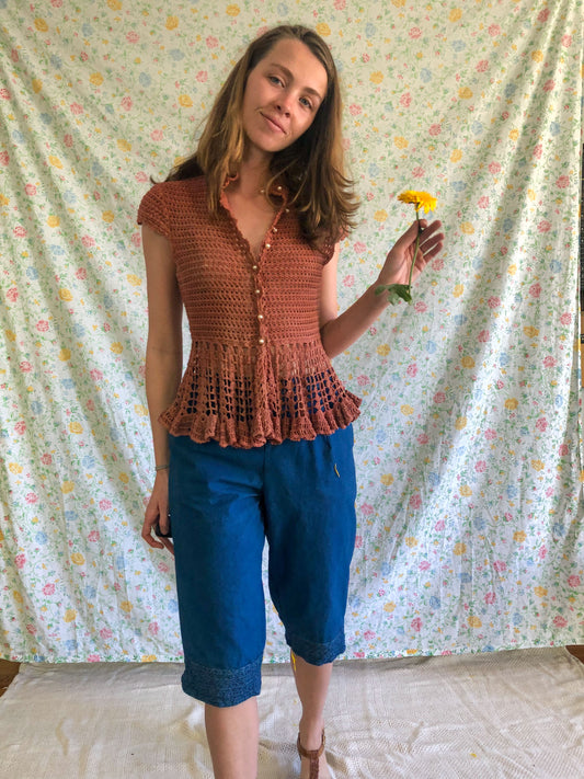 Walnut & Madder Pearl Button Knit Vest