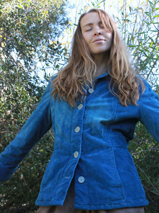 Indigo Corduroy Fitted Jacket